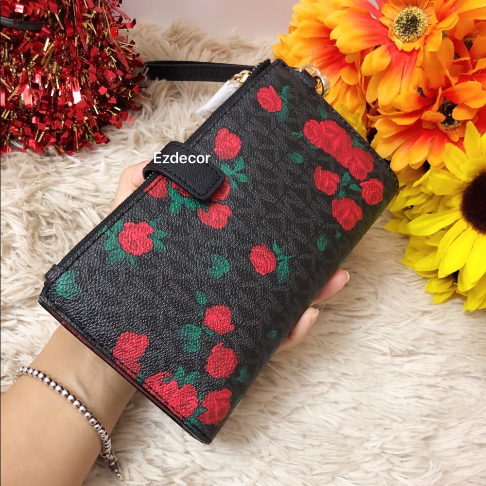 NWT Michael Kors Jet Set Floral Wristlet / Wallet - Picture 3 of 8